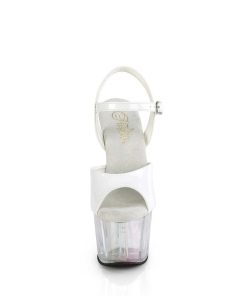 Hoga Klackar Mer Plata höga klackar | Transparent Plata 18 Cm Adore-709Ht Vita Hogklackat Sandaler Kvinnor