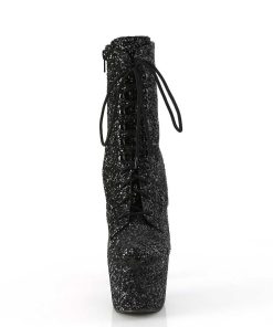 Stovletter Dam Med Plata höga klackar | Adore-Gwr 18 Cm Pleaser Hogklackade Boots Glitter Svart