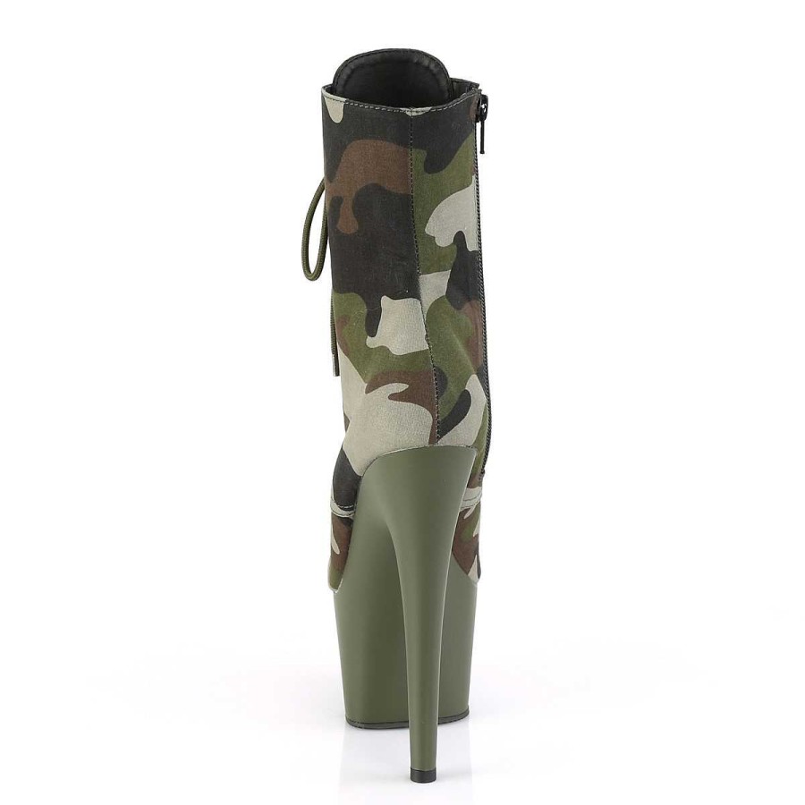 Stovletter Dam Med Plata höga klackar | Camoflash Canvas 18 Cm Adore-1020Camo Pleaser Platastovletter - Hogklackade Boots