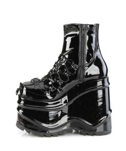 Demoniacult Skor & Stovlar Dam höga klackar | Lacklader 15 Cm Wave-110 Plata Kilklack Ankel Booties