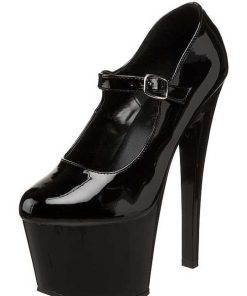 Pumps Klackar Mer Plata höga klackar | Svart Lack 18 Cm Pleaser Sky-387 Hoga Platapumps