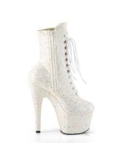 Stovletter Dam Med Plata höga klackar | Vit Glitter 18 Cm Adore-1020Gdlg Pole Dance Ankleboots