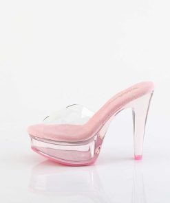 Slip In Klackar Mini Plata höga klackar | Perspex 13 Cm Martini-501 Rosa Hogklackade Mules