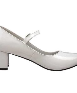 Pumps Klackar Utan Plata höga klackar | Vit Lack 5 Cm Schoolgirl-50 Klassiska Pumps Klackskor Dam