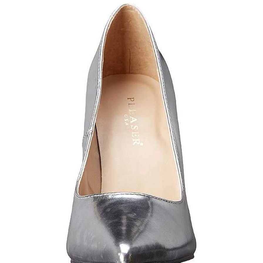 Stora Hoga Klackar For Man höga klackar | Silver Konstlader 10 Cm Classique-20 Pumps Hogklackade Herrskor