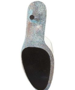 Slip In Klackar Mini Plata höga klackar | Silver Strass 15,5 Cm Bejeweled-601Dm Hoga Slip In Skor Plata