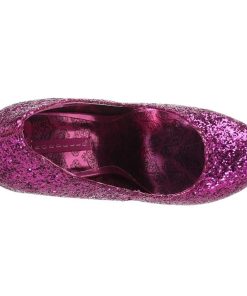 Stora Hoga Klackar For Man höga klackar | Pink Glitter 14,5 Cm Burlesque Teeze-06Gw Pumps For Man Med Breda Fotter