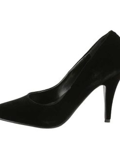 Pumps Klackar Utan Plata höga klackar | Svart Sammet 10 Cm Vanity-420 Spetsiga Pumps Med Hoga Klackar