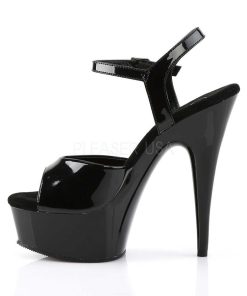 Hoga Klackar Mini Plata höga klackar | Svart 15 Cm Delight-609 Pleaser High Heels Skor