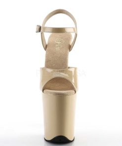 Hoga Klackar Mer Plata höga klackar | Beige Lack 20 Cm Flamingo-809 Hogklackade Damskor Plata