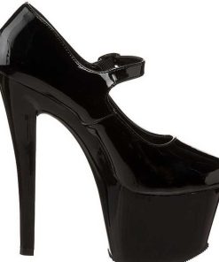 Pumps Klackar Mer Plata höga klackar | Svart Lack 18 Cm Pleaser Sky-387 Hoga Platapumps