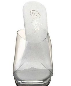 Slip In Klackar Utan Plata höga klackar | Transparent 11,5 Cm Fabulicious Chic-01 Plata Mules