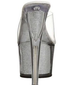 Slip In Klackar Mer Plata höga klackar | Silver 18 Cm Adore-701G Glitter Plata Hoga Slip In Mules