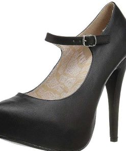 Stora Hoga Klackar For Man höga klackar | Svart Konstlader 13,5 Cm Chloe-02 Stora Storlekar Pumps Skor