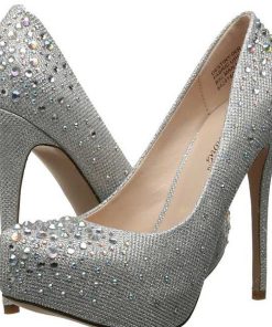 Pumps Klackar Mini Plata höga klackar | Silver Strass 13 Cm Destiny-06R Hoga Plata Pumps Skor