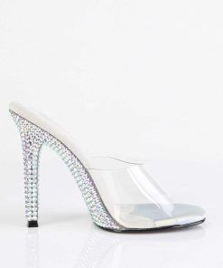 Slip In Klackar Utan Plata höga klackar | Silver Mules 11,5 Cm Gala-01Dml Strass Mules Med Stilettklack