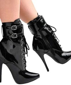 Fetish Skor & Extrema Stovlar höga klackar | Lacklader 15 Cm Domina-1023 Stiletto Ankle Boots Med Hoga Klackar