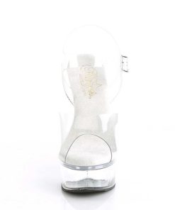 Hoga Klackar Mini Plata höga klackar | Transparent High Heels 15 Cm Excite-608 Plata High Heels