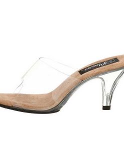 Slip In Klackar Utan Plata höga klackar | Brun Transparent 8 Cm Belle-301 Hogklackade Slipper Skor