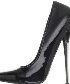 Fetish Skor & Extrema Stovlar höga klackar | Svart Lack 16 Cm Dagger-01 Fetish Hoga Pumps Skor