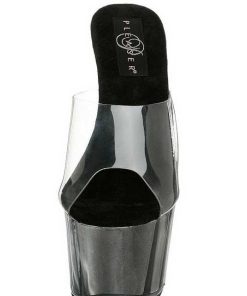 Slip In Klackar Mer Plata höga klackar | Svart 18 Cm Adore-701G Glitter Plata Hoga Slip In Mules