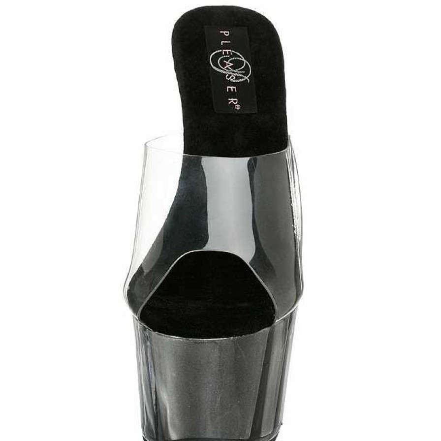 Slip In Klackar Mer Plata höga klackar | Svart 18 Cm Adore-701G Glitter Plata Hoga Slip In Mules