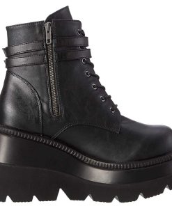 Demoniacult Skor & Stovlar Dam höga klackar | Vegan 11,5 Cm Shaker-52 Alternativa Wedge Plataboots Svart