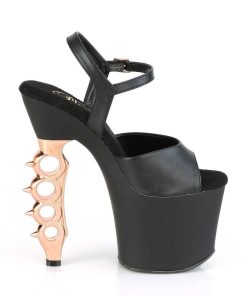 Hoga Klackar Mer Plata höga klackar | Guld 18 Cm Irongrip-709 Plata High Heels Med Knogjarn Klackar