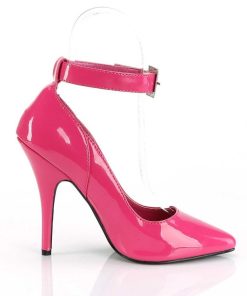 Pumps Klackar Utan Plata höga klackar | Pink Lackpumps 13 Cm Seduce-431 Ankelrem Pumps - Lackpumps Med Ankelband