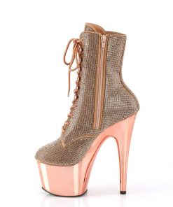 Stovletter Dam Med Plata höga klackar | Guld Rosa Strass Stenar Plataboots 18 Cm Adore-1020Chrs Hogklackade Boots