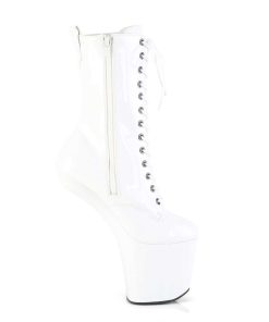 Stovletter Dam Med Plata höga klackar | Lacklader 20 Cm Craze-1040 Heelless Ankle Boots Pony Heels Vita