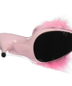 Slip In Klackar Mini Plata höga klackar | Pink 13 Cm Poise-501F Maraboufjadrar Hoga Slip In Skor