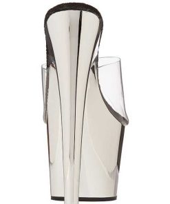 Slip In Klackar Mer Plata höga klackar | Transparent 18 Cm Adore-701 Krom Plata Hoga Slip In Mules