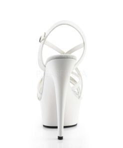 Hoga Klackar Mini Plata höga klackar | Vit 15 Cm Pleaser Delight-613 Hogklackade Sandaletter Med Plata