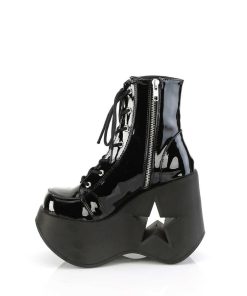 Demoniacult Skor & Stovlar Dam höga klackar | Lacklader Emo 13 Cm Dynamite-106 Alternativa Wedge Plataboots Svart