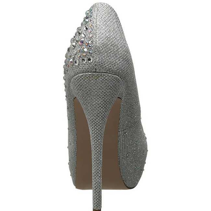 Pumps Klackar Mini Plata höga klackar | Silver Strass 13 Cm Destiny-06R Hoga Plata Pumps Skor