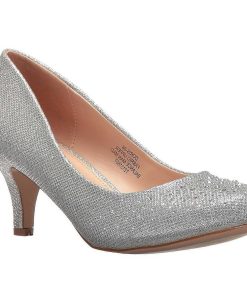 Pumps Klackar Utan Plata höga klackar | Silver Kristall Sten 6,5 Cm Doris-06 Hoga Pumps Festskor Med Klack