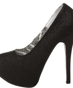 Pumps Klackar Mer Plata höga klackar | Svart Glitter 14,5 Cm Burlesque Teeze-31G Platform Pumps Skor