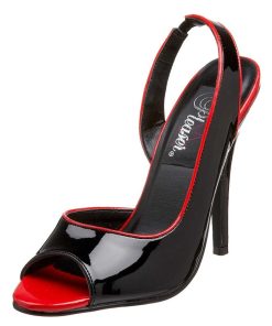 Hoga Klackar Utan Plata höga klackar | Svarta Slingback Lackpumps 13 Cm Seduce-117 Hogklackade Slingback Skor