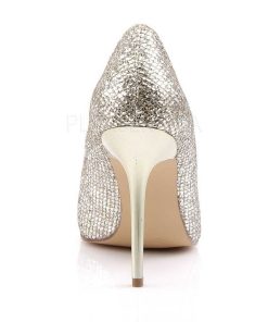 Pumps Klackar Utan Plata höga klackar | Guld Glitter 10 Cm Classique-20 Spetsiga Pumps Med Stilettklackar