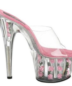 Slip In Klackar Mer Plata höga klackar | Fuchsia Transparent 18 Cm Adore-701Fl Plata Hoga Slip In Mules