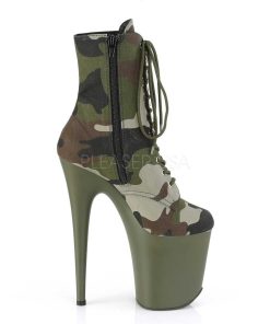 Stovletter Dam Med Plata höga klackar | Camoflash Canvas 20 Cm Flamingo-1020Camo Pleaser Platastovletter - Hogklackade Boots