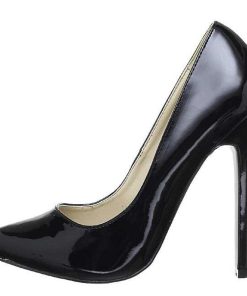 Pumps Klackar Utan Plata höga klackar | Svart Lack 13 Cm Sexy-20 Spetsiga Pumps Med Stilettklackar