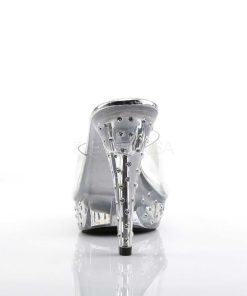 Slip In Klackar Mini Plata höga klackar | Transparent 14 Cm Cocktail-501Sdt Slippers Strass Klackar