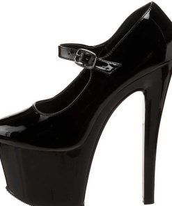 Pumps Klackar Mer Plata höga klackar | Svart Lack 18 Cm Pleaser Sky-387 Hoga Platapumps