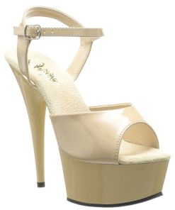 Hoga Klackar Mini Plata höga klackar | Beige 15 Cm Delight-609 Pleaser High Heels Skor