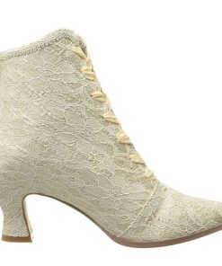 Stovletter Dam Utan Plata höga klackar | Beige 12 Cm Victorian-30 Dam Boots Med Snorning