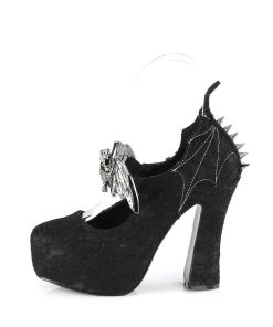 Demoniacult Skor & Stovlar Dam höga klackar | Spets Tyg 13 Cm Demon-18 Gothic Pumps Skor Med Dold Plata