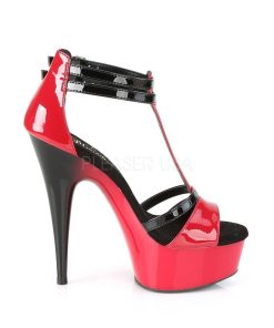 Hoga Klackar Mini Plata höga klackar | Lacklader 15 Cm Delight-663 T-Strap Pleaser High Heels Skor