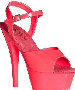 Hoga Klackar Mini Plata höga klackar | Rosa Neon 15 Cm Pleaser Kiss-209Uv Plata Hogklackade Skor